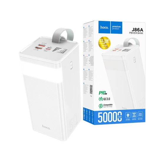 Hoco Power Bank J86A Powermaster 22.5W 50000mAh White Hoco Power Bank J86A Powermaster 22.5W 50000mAh White